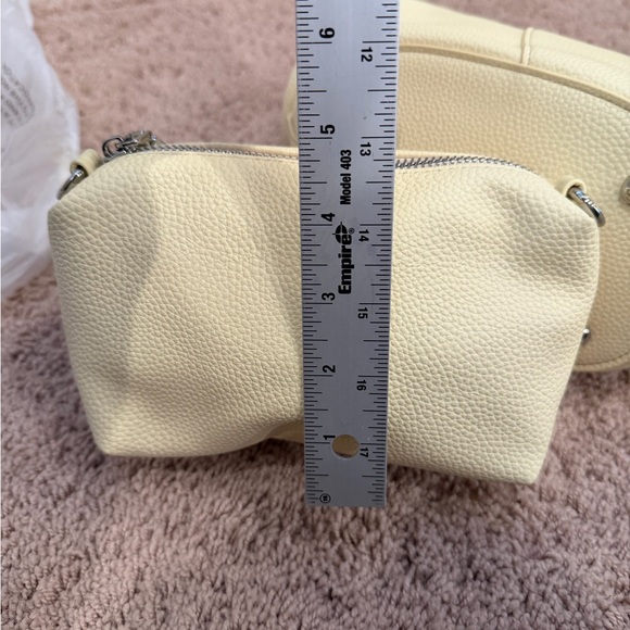 NWT new melie bianco Anthropologie tulip crossbody handle bag and Pouch yellow - Picture 16 of 17